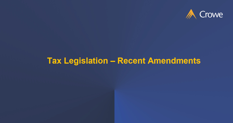 Tax legislation - amendments