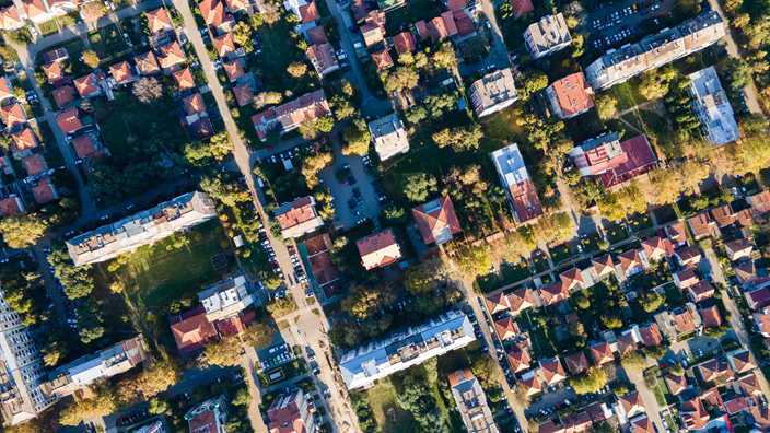 aerial view of houses