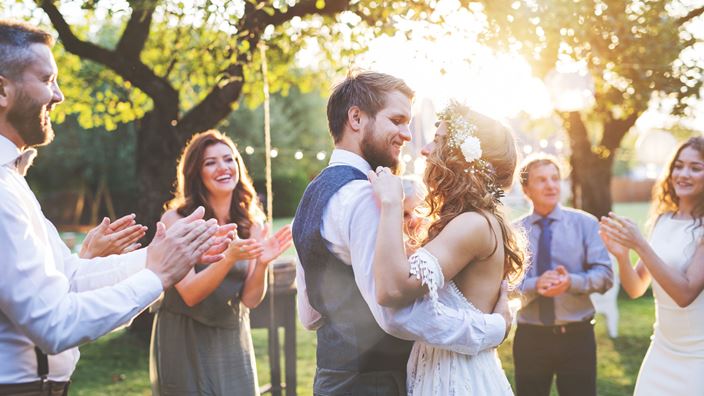 Bride and Groom dancing