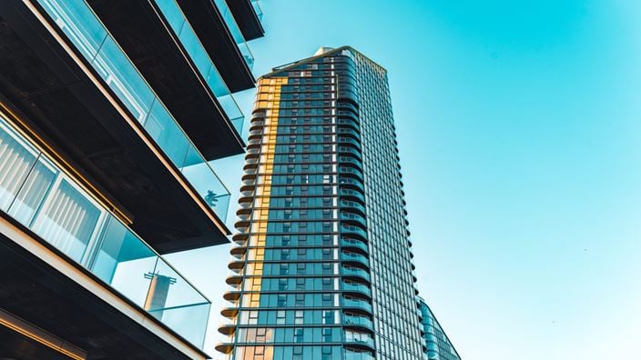 buildings with balconies in the sky