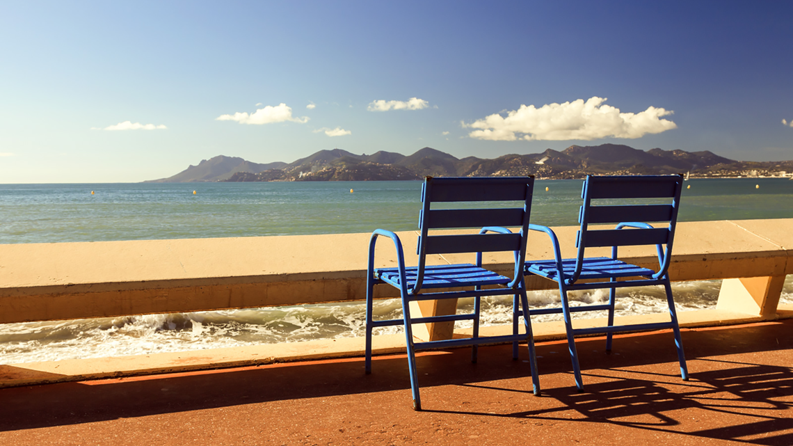 Chairs facing beach