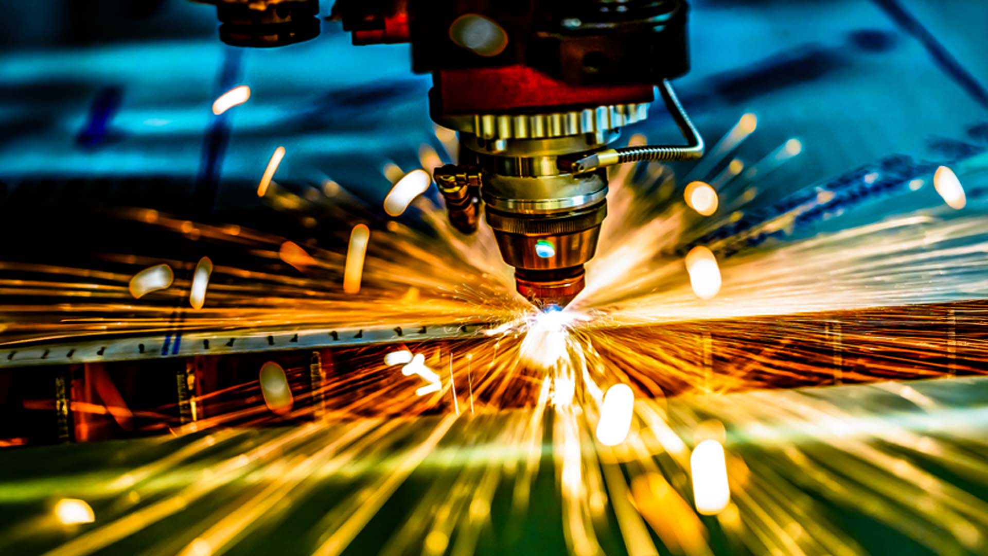 Closeup of laser cutter