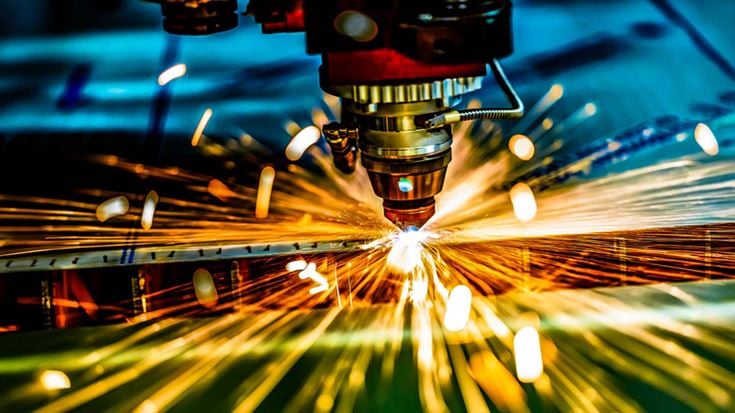 Closeup of laser cutter