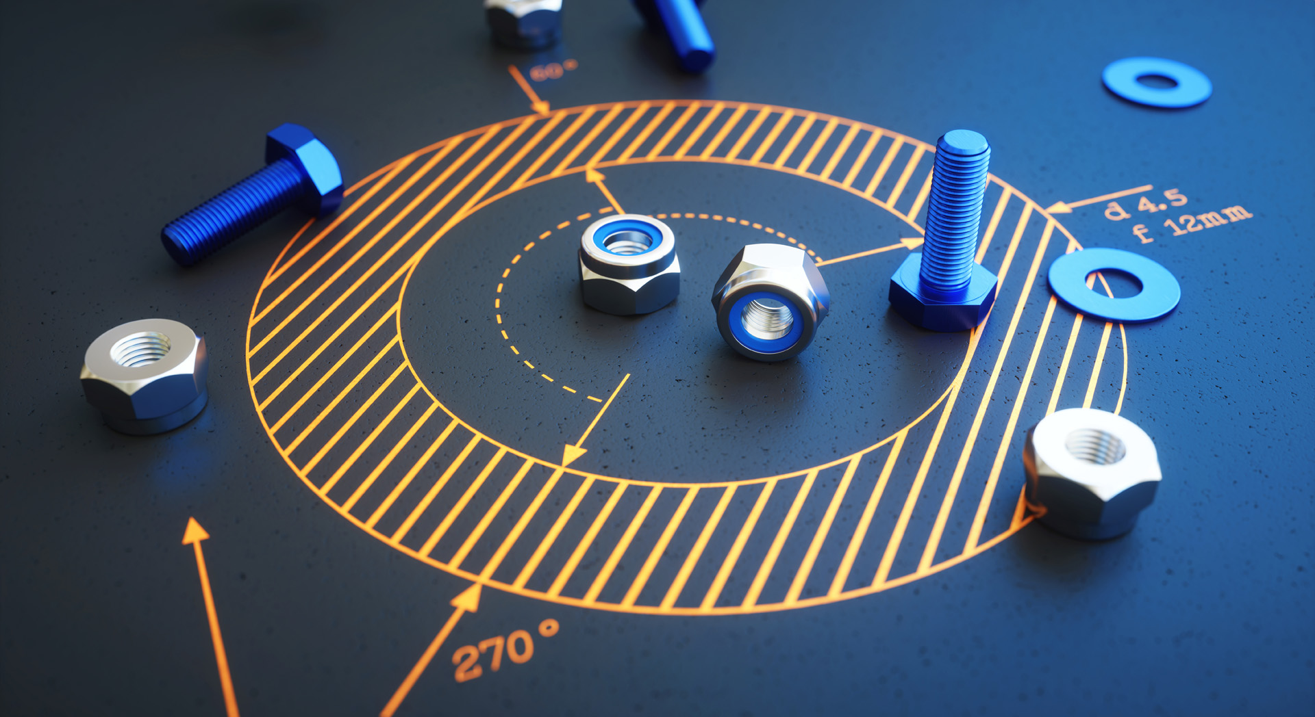 cogs and screws on blueprint