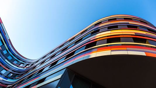 curved colourful building