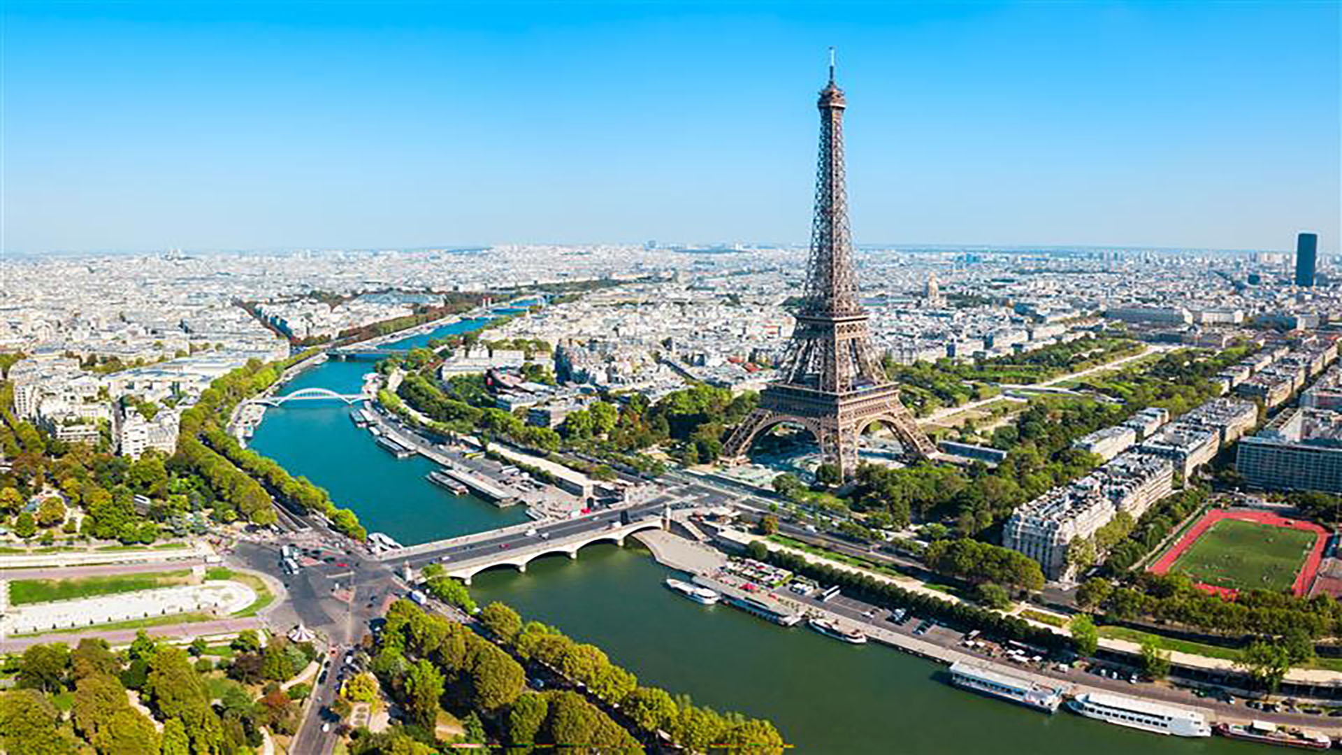 View of Eiffel Tower in Paris, France