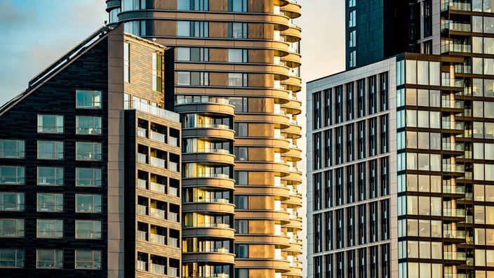 Exterior view of modern apartments