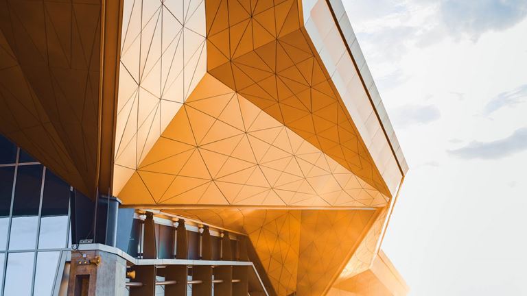 Golden abstract building