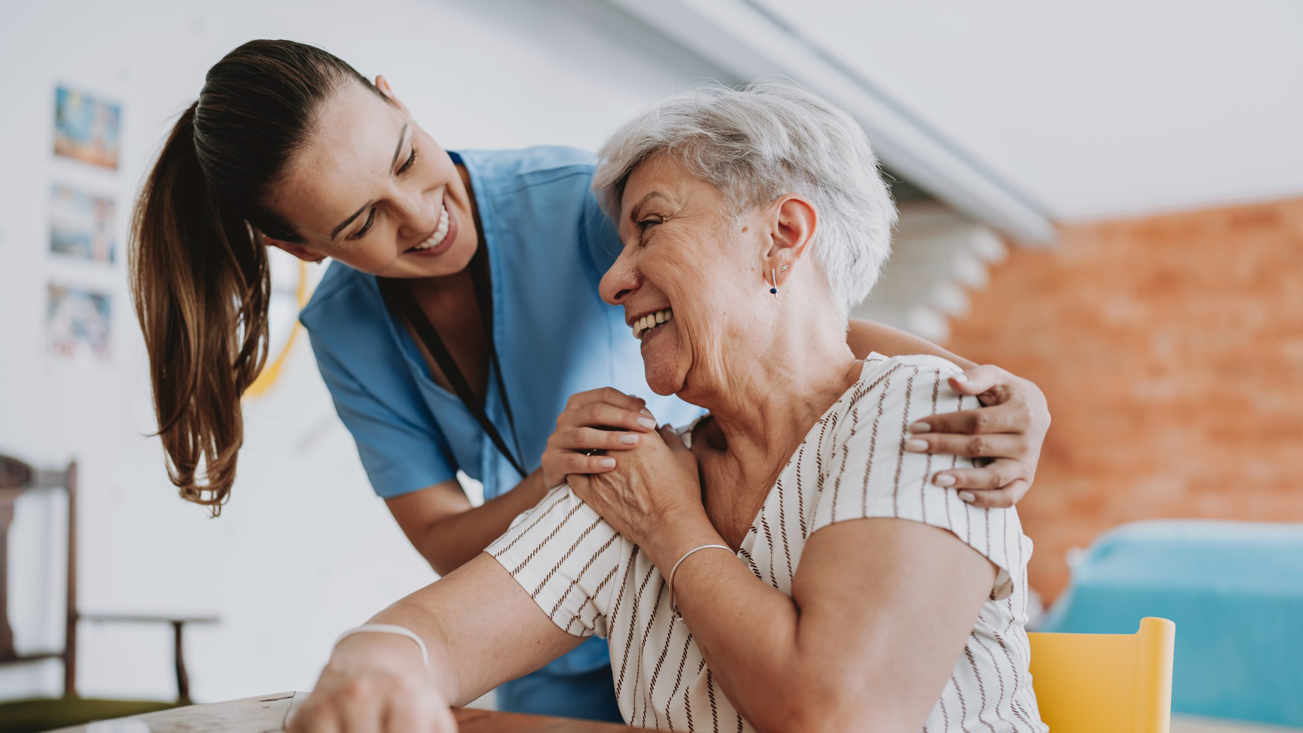 healthcare professional with senior patient