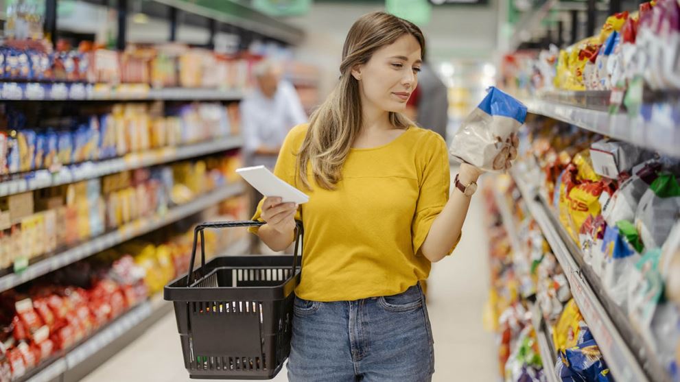 lady shopping in supermarket