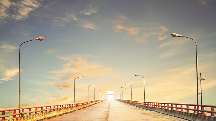 View along a bridge.