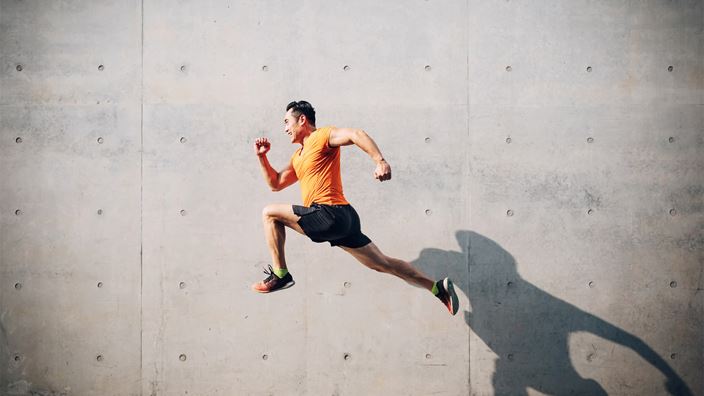 Man run midair