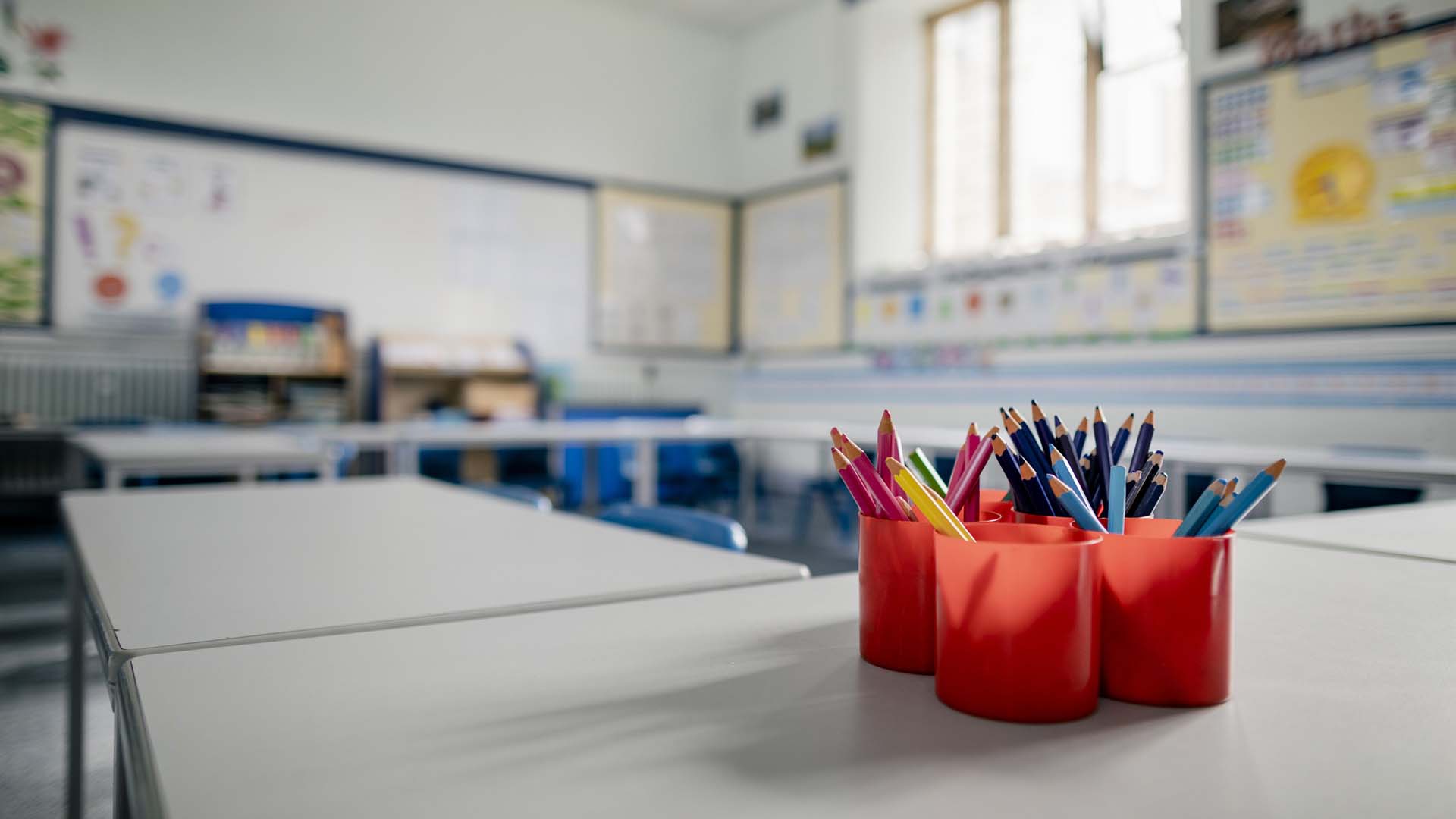 pencils in classroom
