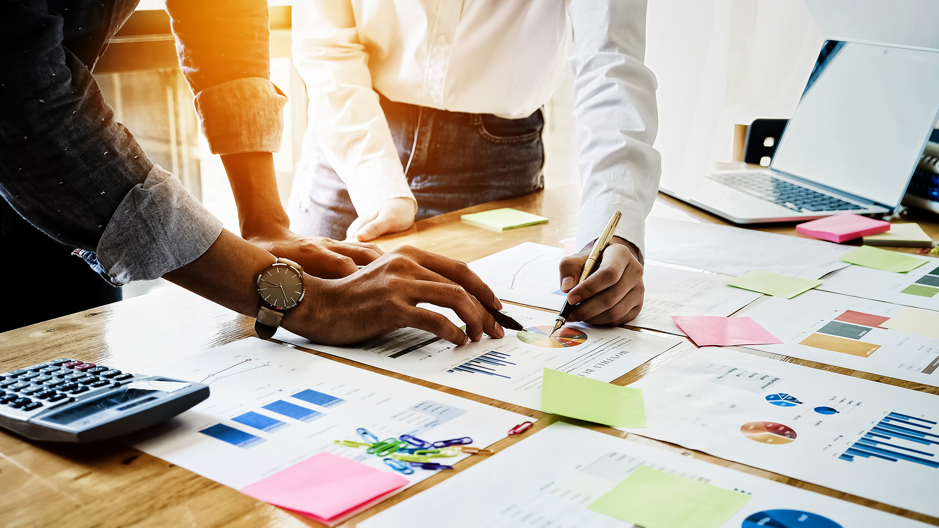 people looking at graphs