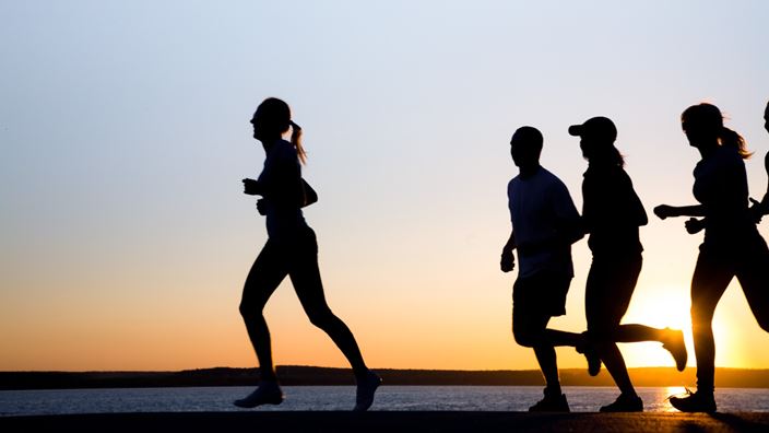 People Running Sunset