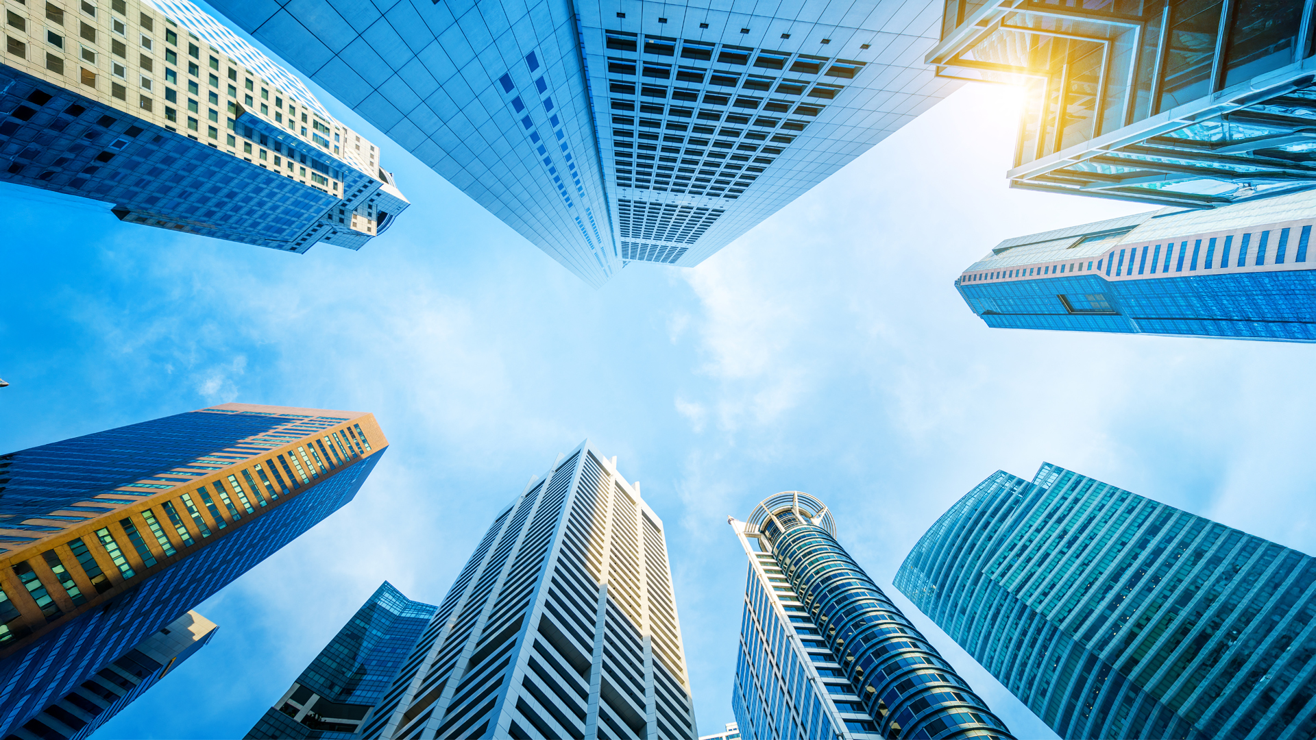 skyscrapers from the ground view