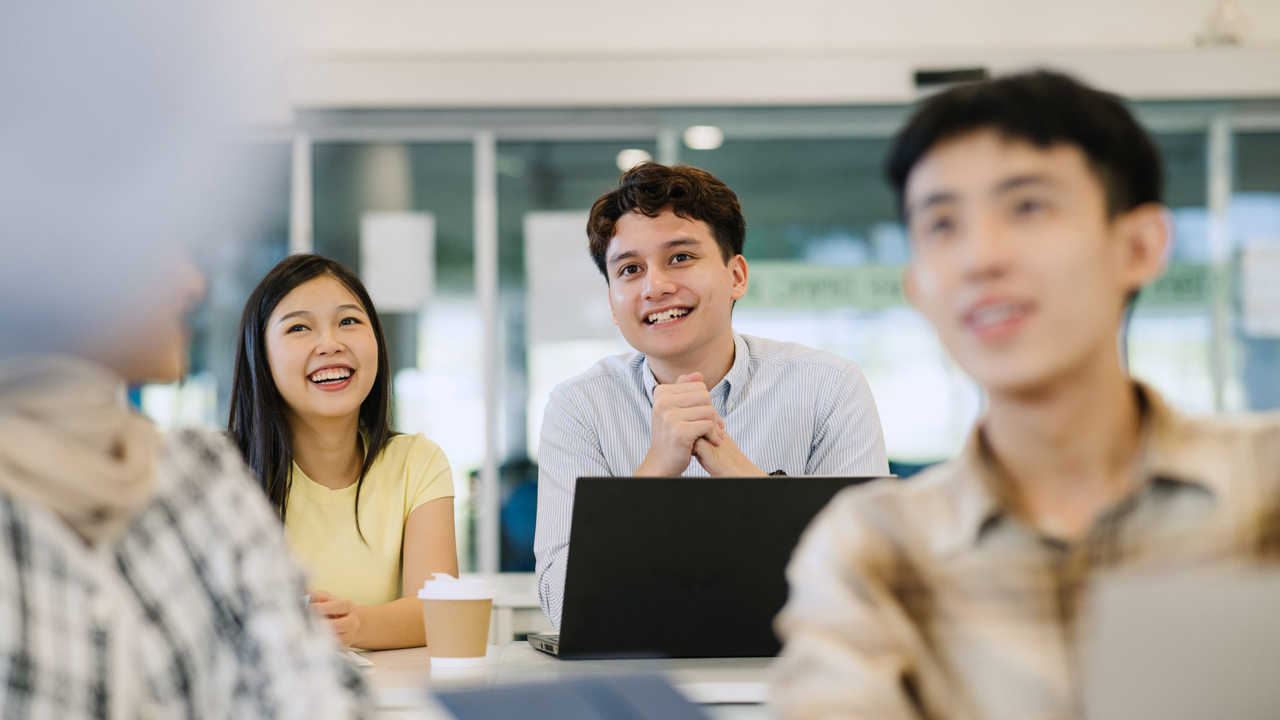 students in training session