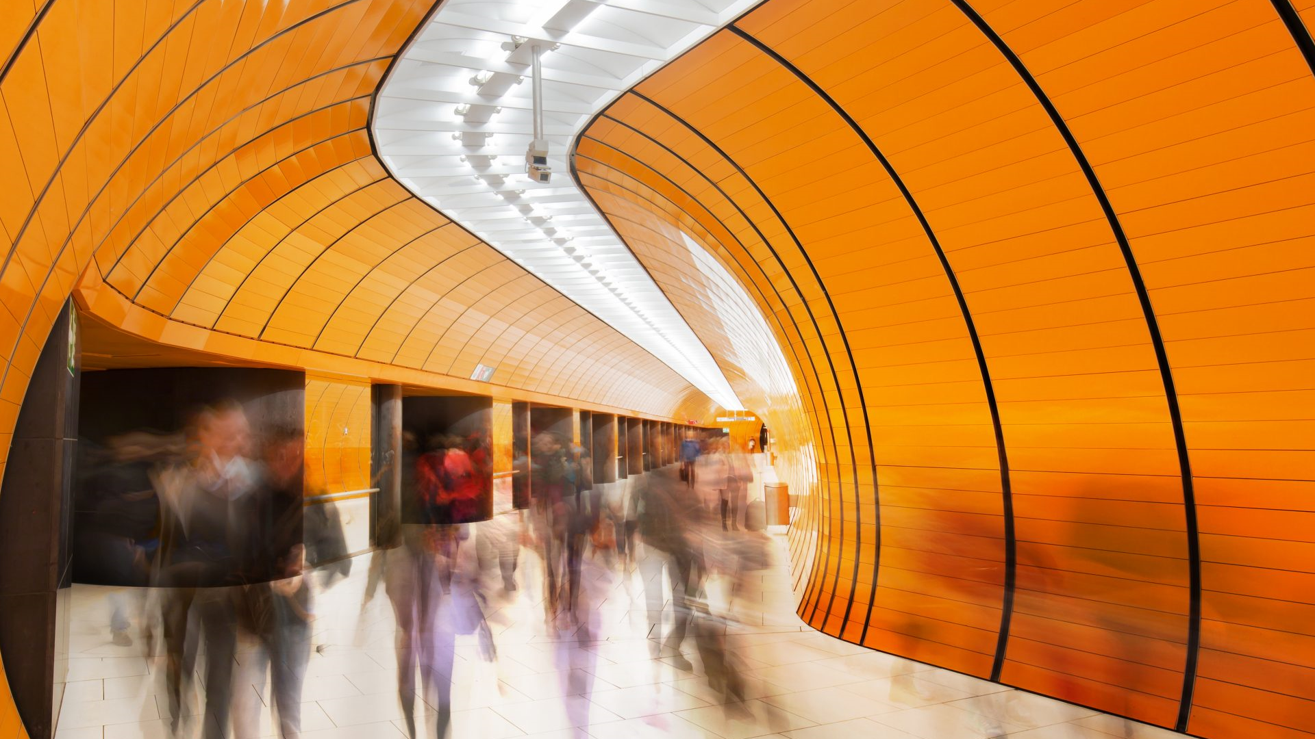 Tube station and people