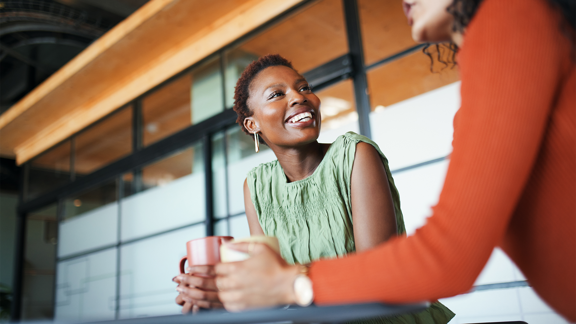 Ladies talking over coffee