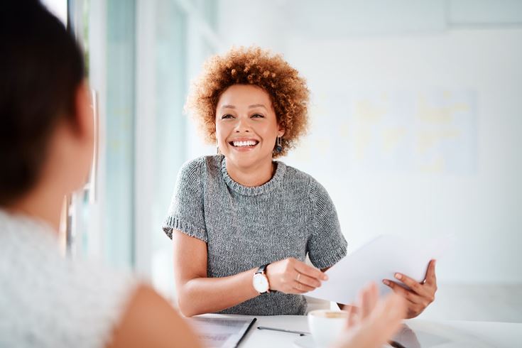 Two women having a discussion