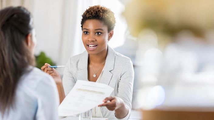 women in interview