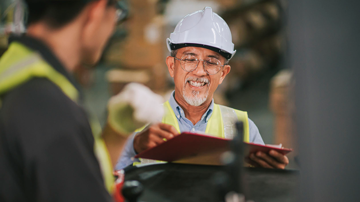 warehouse supervisor signing document