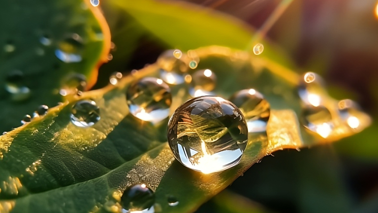Water bubble on leaf
