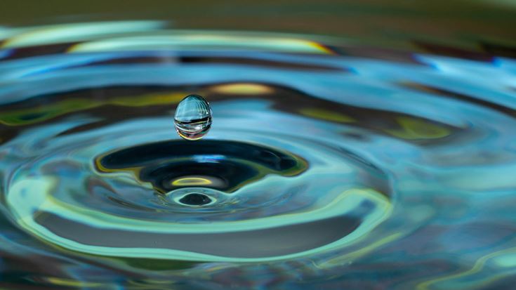 water droplet in water