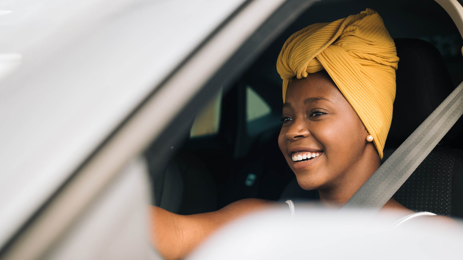 Woman driving in a car