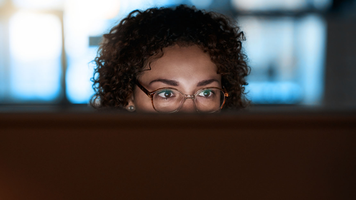 woman on computer
