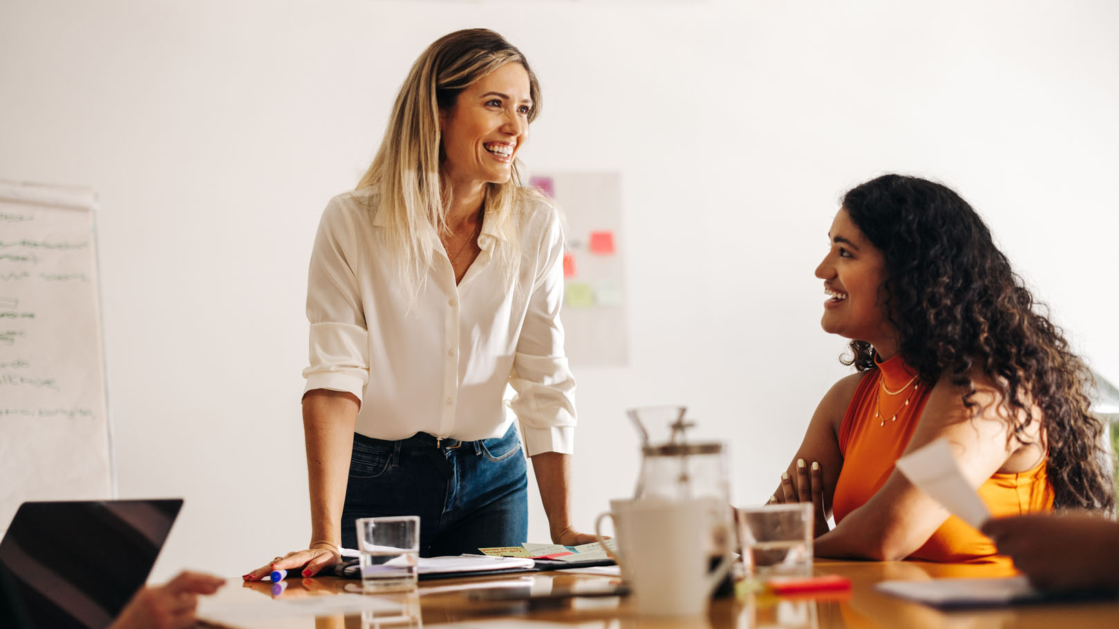 woman smiling in meeting