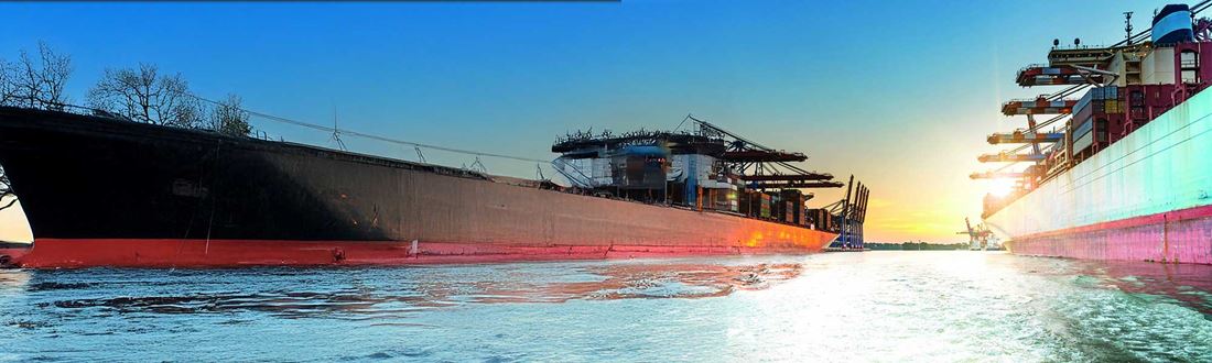 Shipping containers at sea