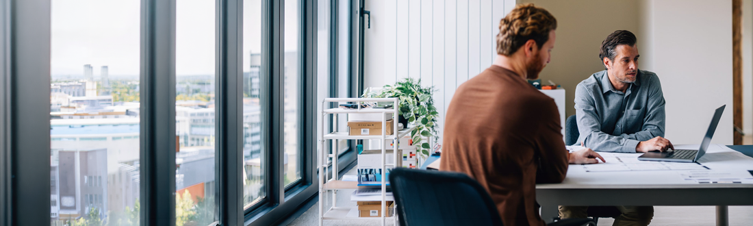 Two men in a business meeting