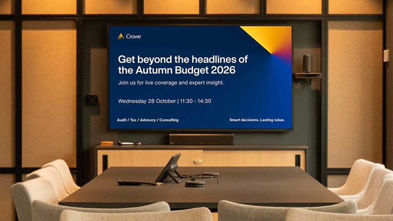 Autumn Budget 2026 Live watch event at Crowe UK Manchester