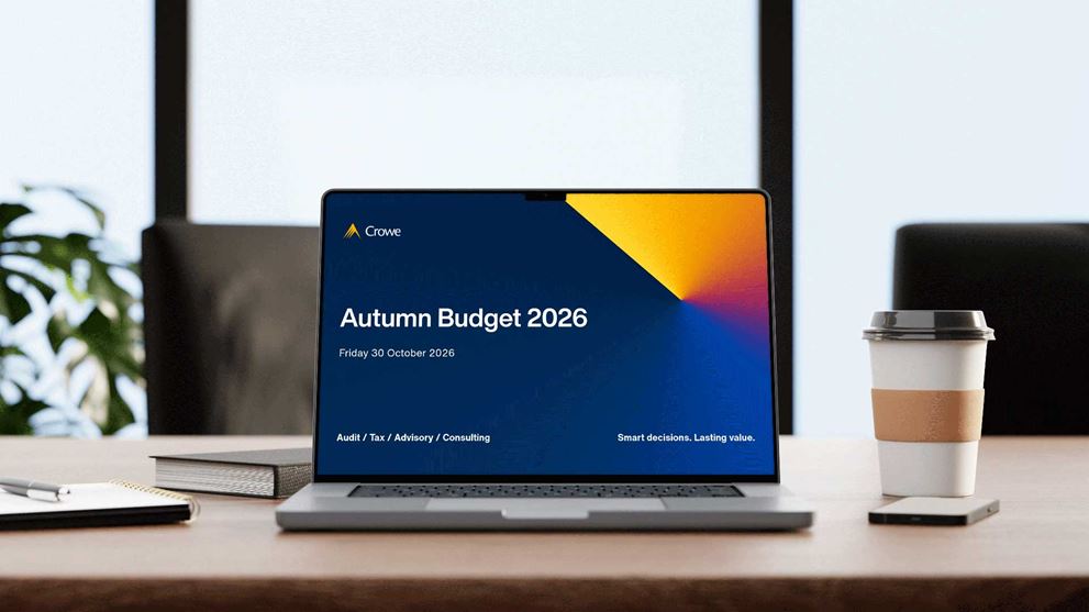 Autumn Budget 2026 webinar from Crowe UK