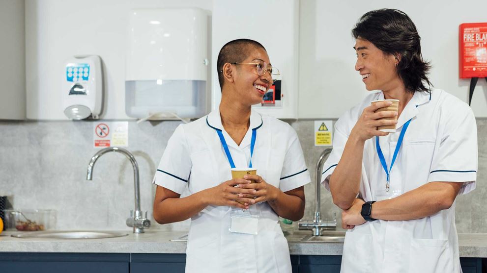 Two nurses in conversation