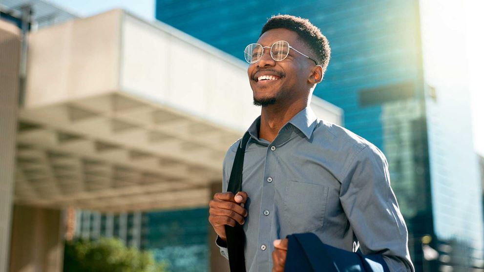 A professional man smiling