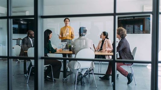 A team meeting in the office