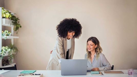 Two professionals working together