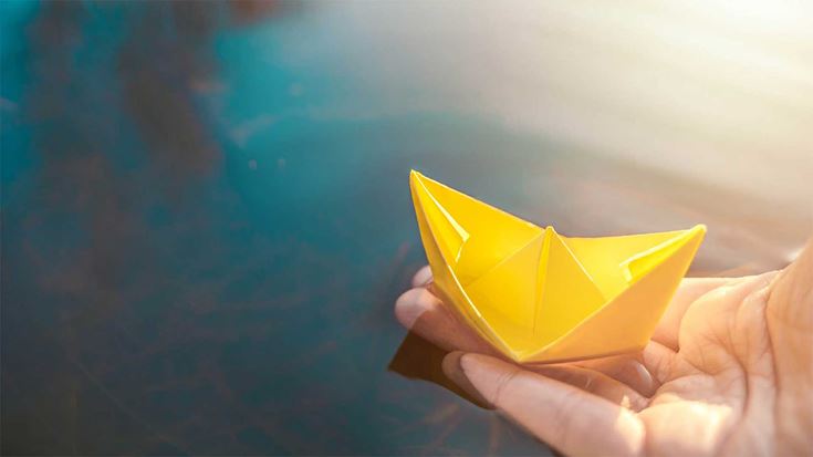 Yellow paper boat