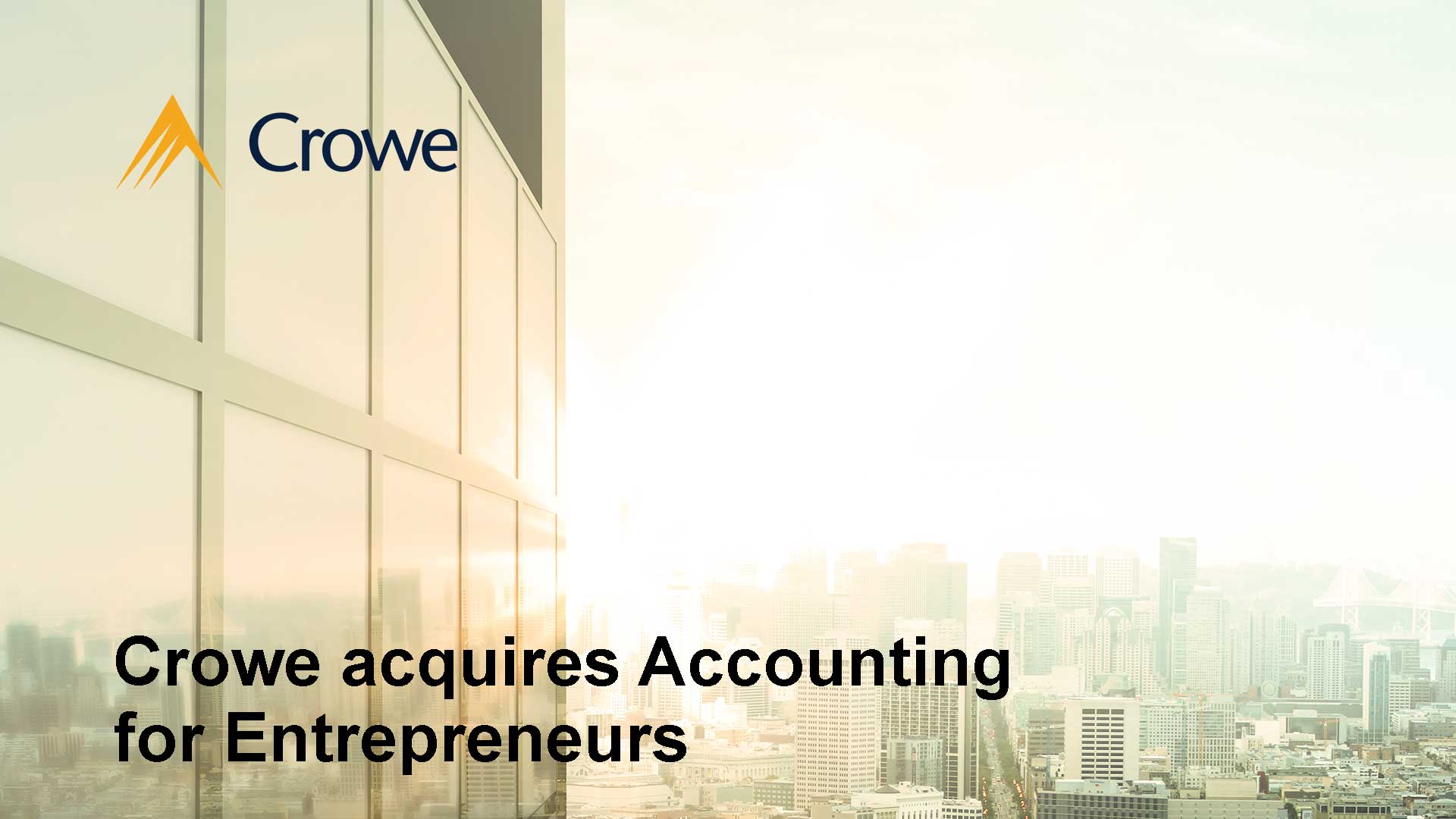 Crowe acquires technologyfocused accountancy business Crowe UK