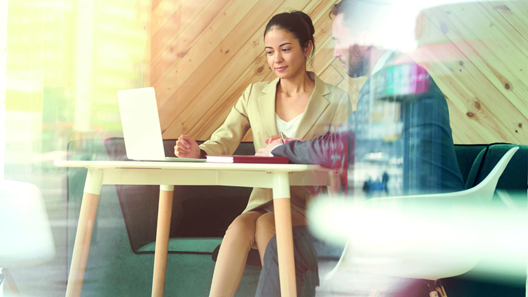 lady at desk