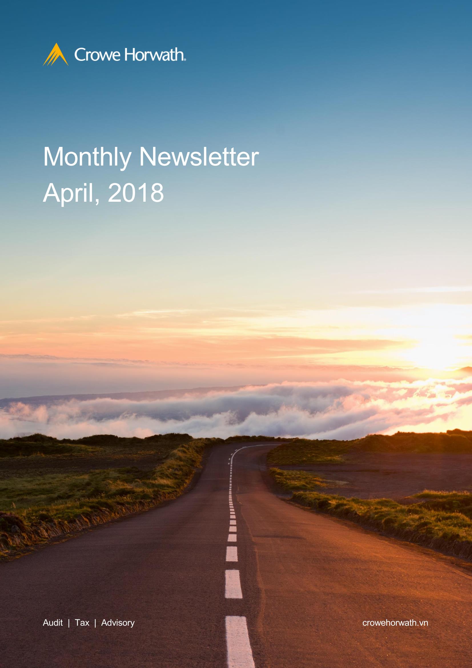 Monthly Newsletter April 2018 - EN