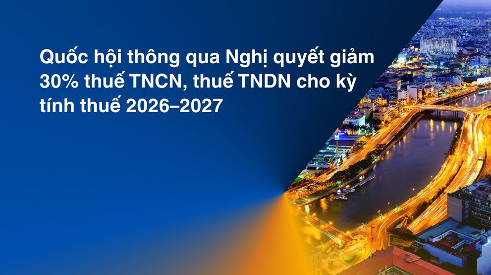 Quốc hội giảm 30% thuế TNCN và TNDN năm 2026–2027