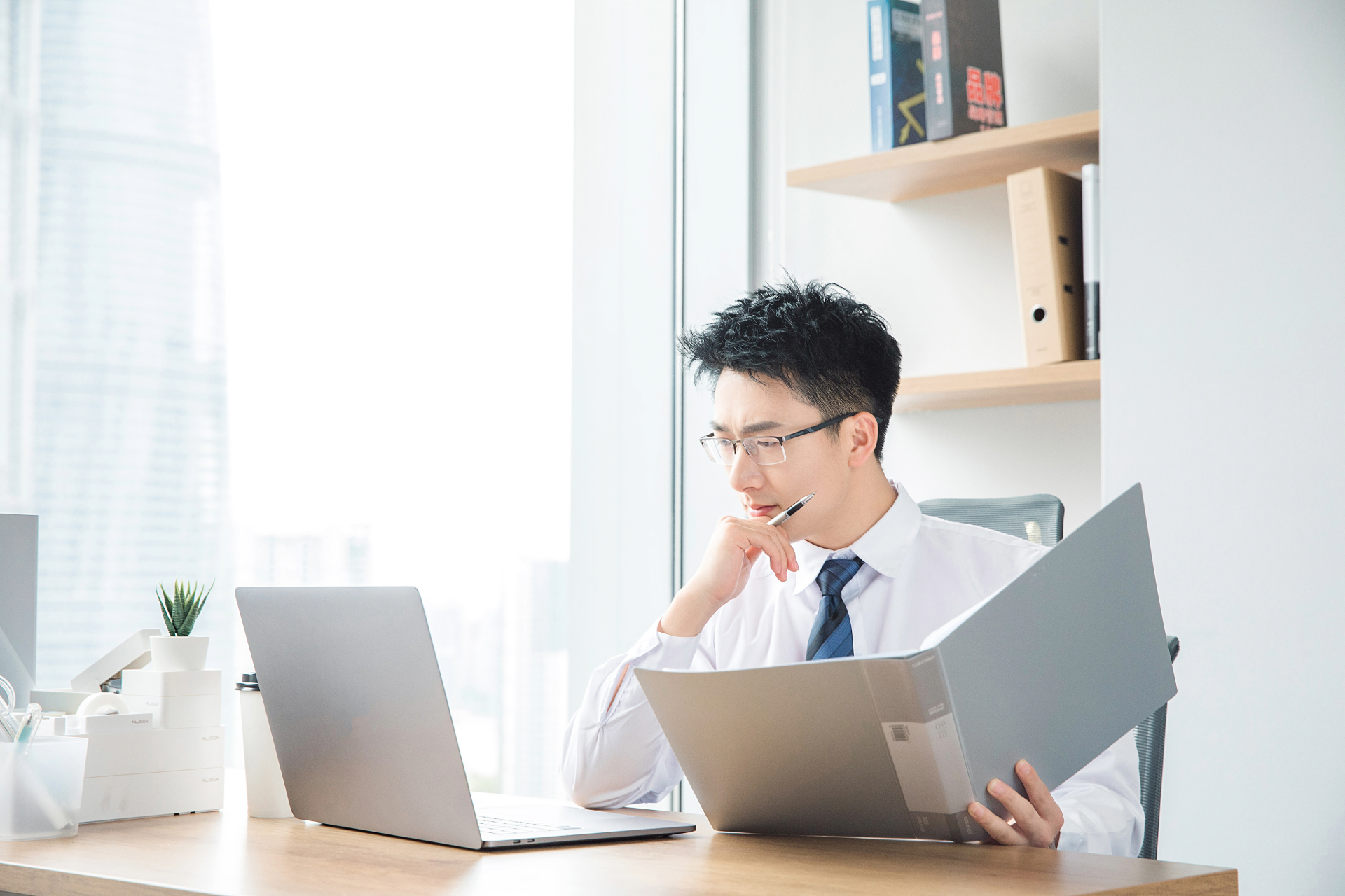 Accountant reviewing financial statements and supporting disclosures