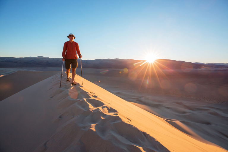 Hike in desert