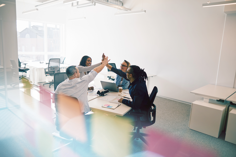 Executives evaluating a business transaction.