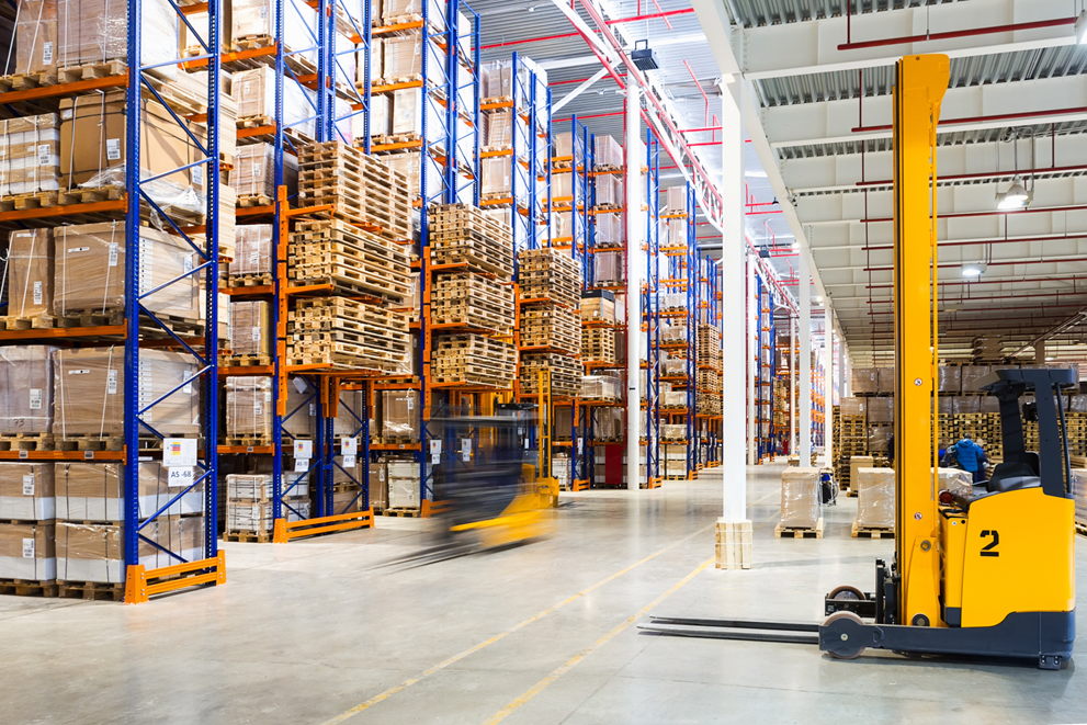 Commercial facility with securely stored equipment and organized inventory.